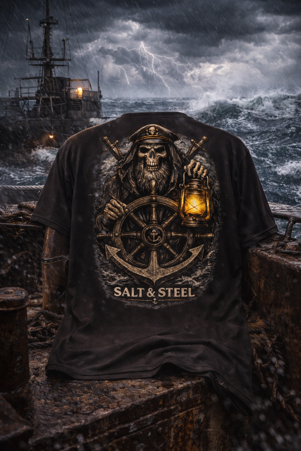 Pirate Sailor W/Lantern performance crew neck t-shirt