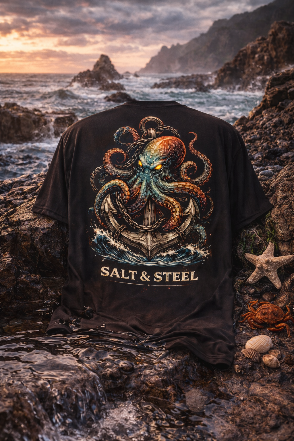 Kraken and Anchor performance crew neck t-shirt