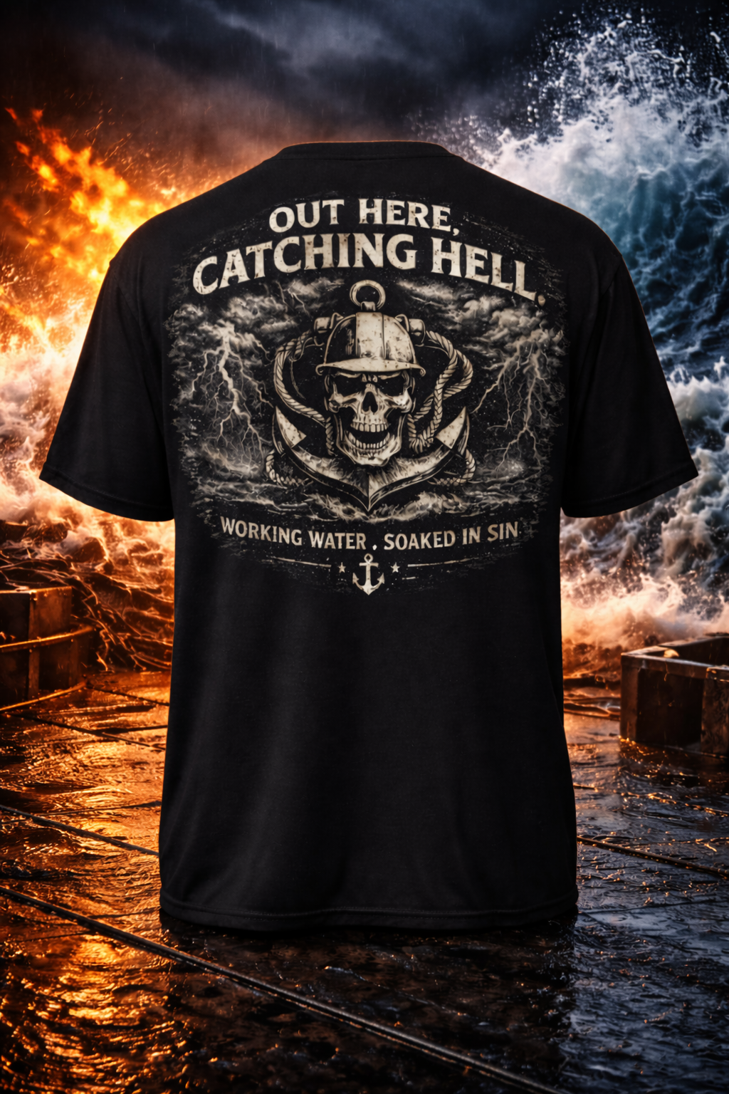 Catching Hell performance crew neck t-shirt