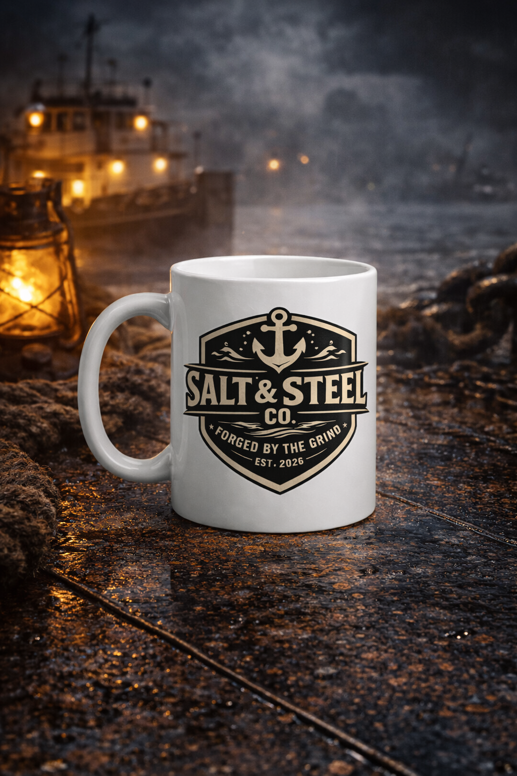 White glossy mug